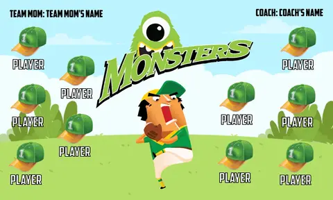 Monsters Softball Banner