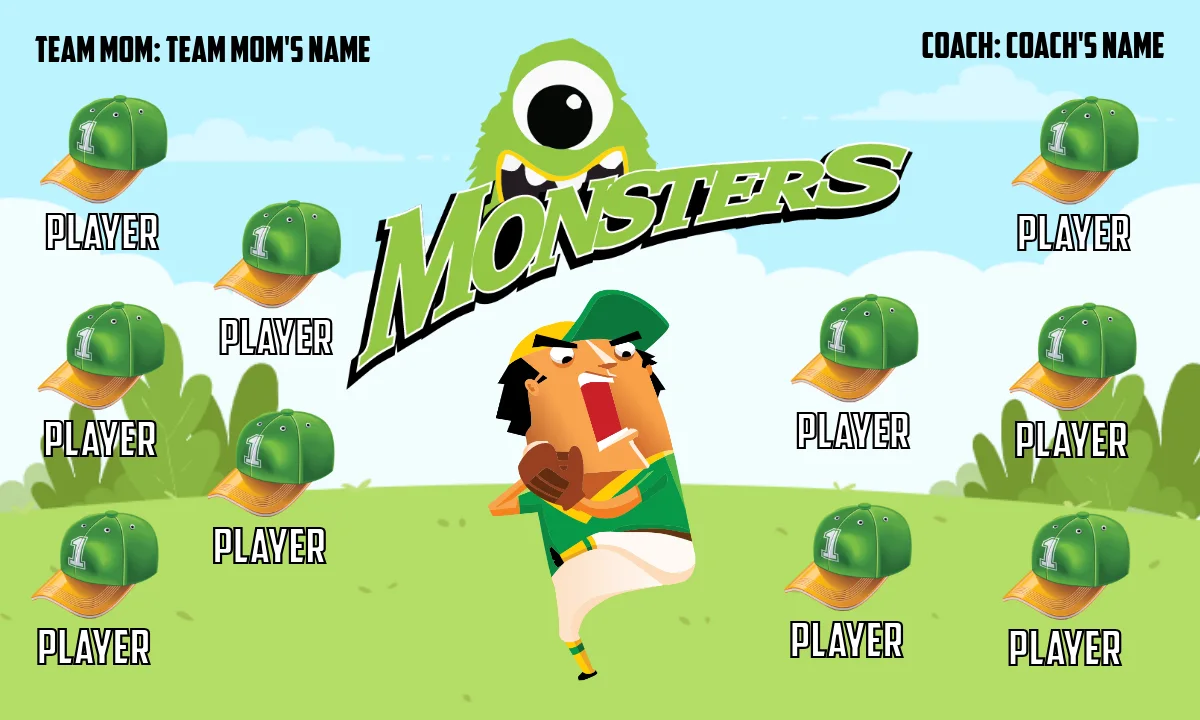 Monsters Softball Banner