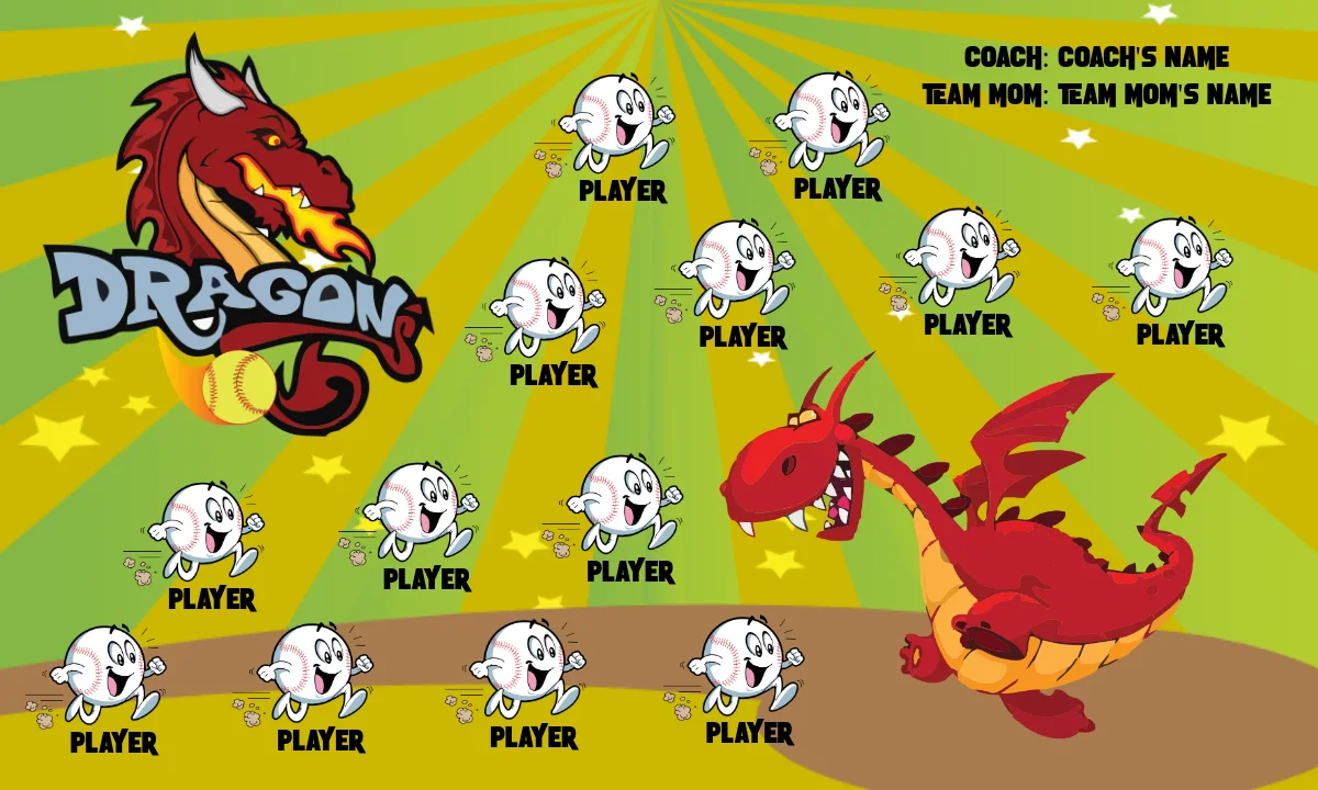 Dragon Softball Banner-softball-vinyl-banners-picture