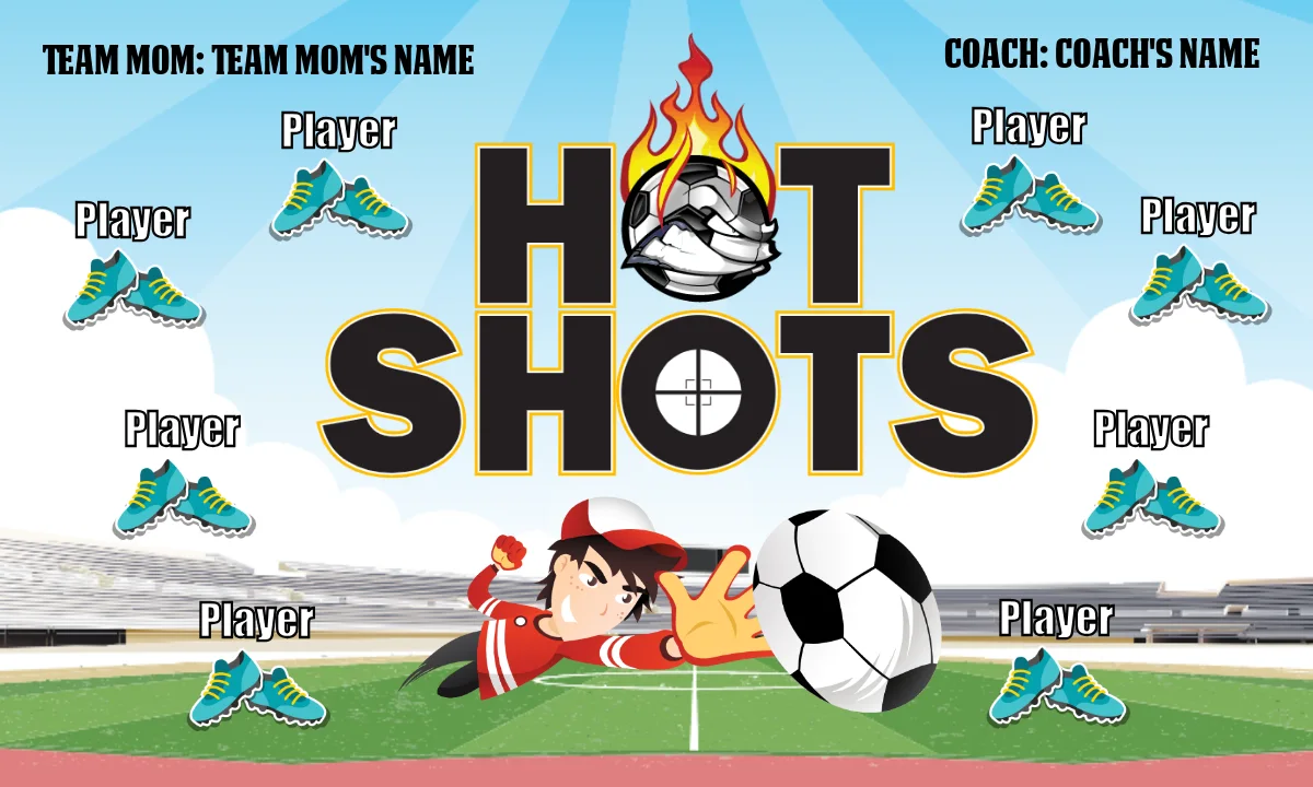 Hot Shots Soccer Banner-baseball-team-banners-ideas-images