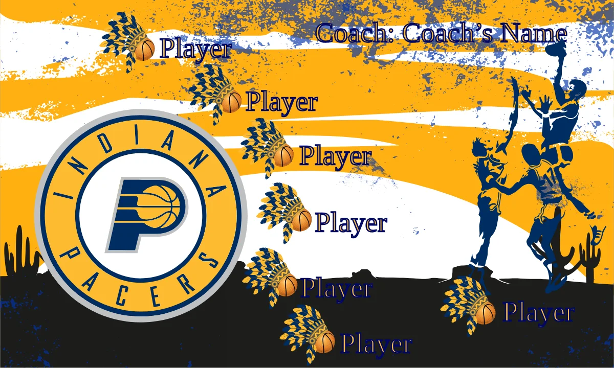 Indiana Pacers 2 Basketball Banner basketball high chair banner images