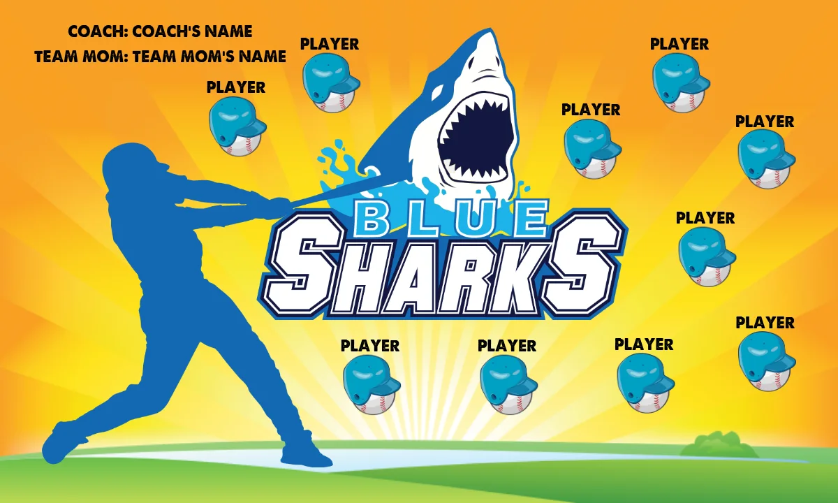 Blue Sharks Softball Banner-diy-softball-banner-picture