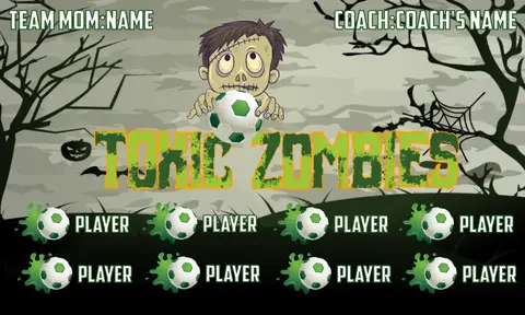 Zombies Toxic Soccer Banner,-soccer-banners-picture