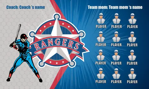Rangers 2 Baseball Banner-baseball-banners-online-images