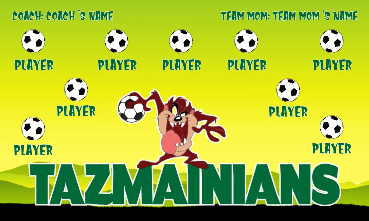 Tazmainians Soccer Banner-soccer-birthday-banner-picture
