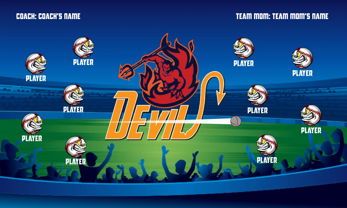 Devil 3 Softball Banner-youth-softball-banners-picture