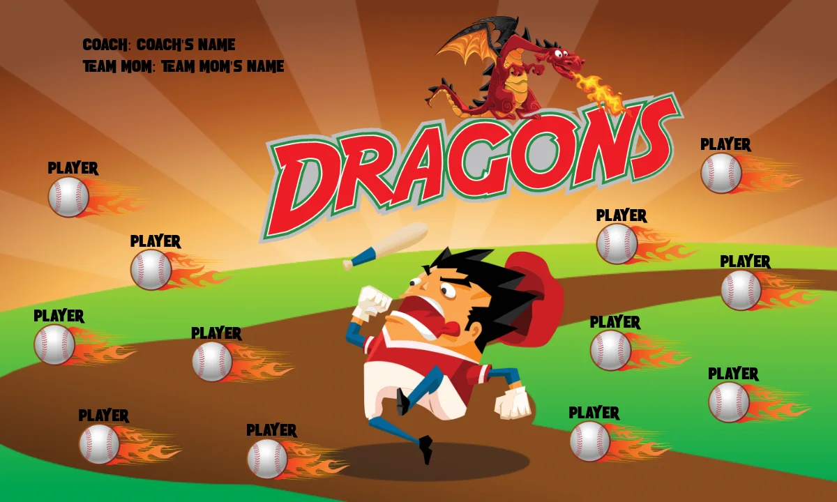 Dragon 2 Softball Banner-fastpitch-softball-team-banner-picture