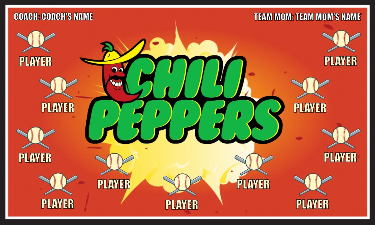 Chill Peppers 3 Softball Banner