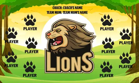 Lions 1 Soccer Banner-soccer-party-banner