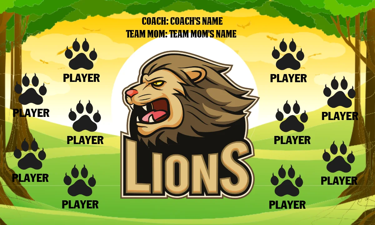 Lions 1 Soccer Banner-soccer-party-banner