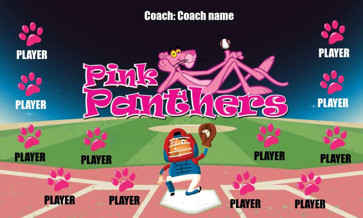 Pink Panthers 1 Softball Banner-softball-team-photo-banner-images