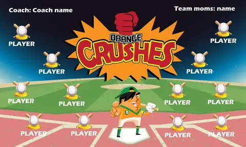 Orange Crush 2 Softball Banner-felt-softball-banners-picture