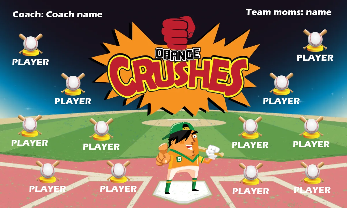 Orange Crush 2 Softball Banner-felt-softball-banners-picture