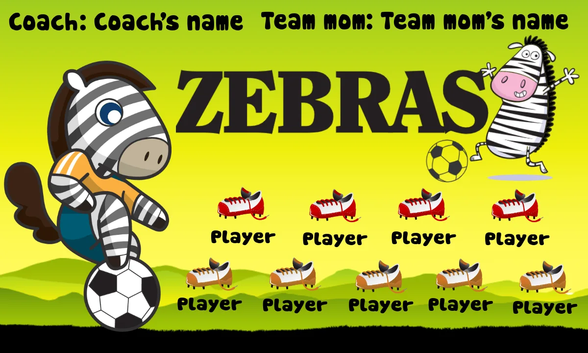 Zebras Soccer Banner,-soccer-banner-size-picture