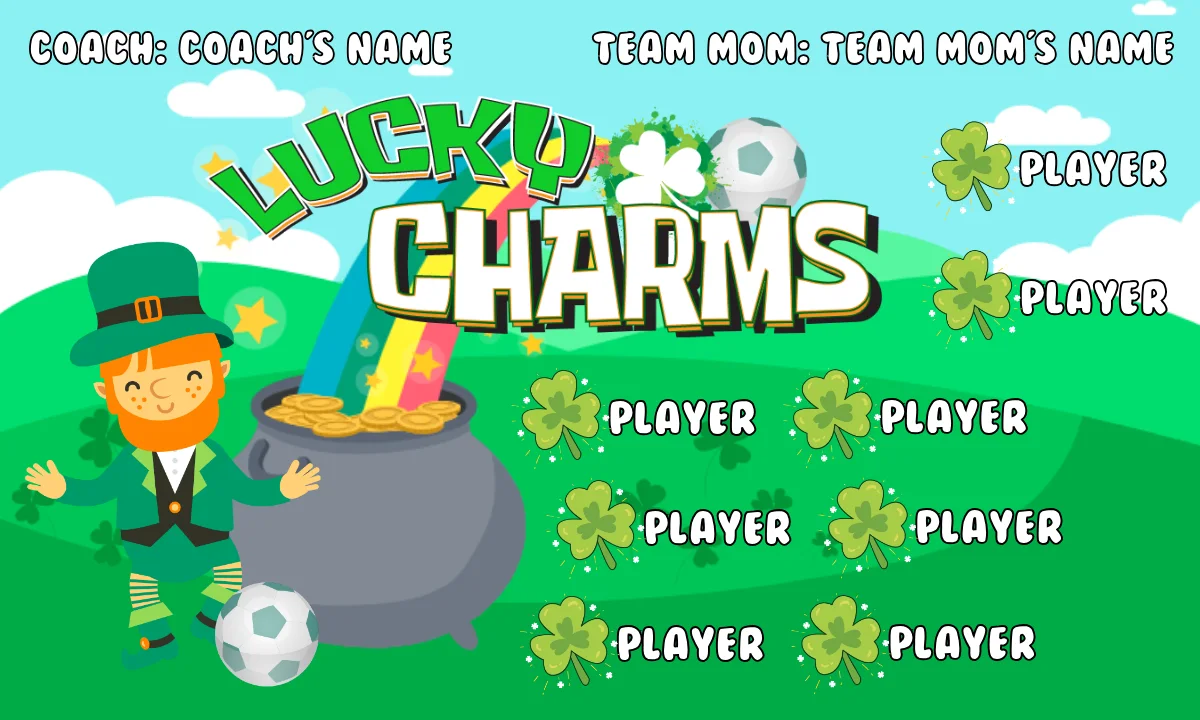 Lucky Charms Soccer Banner-soccer-banner-stand-pvc-picture