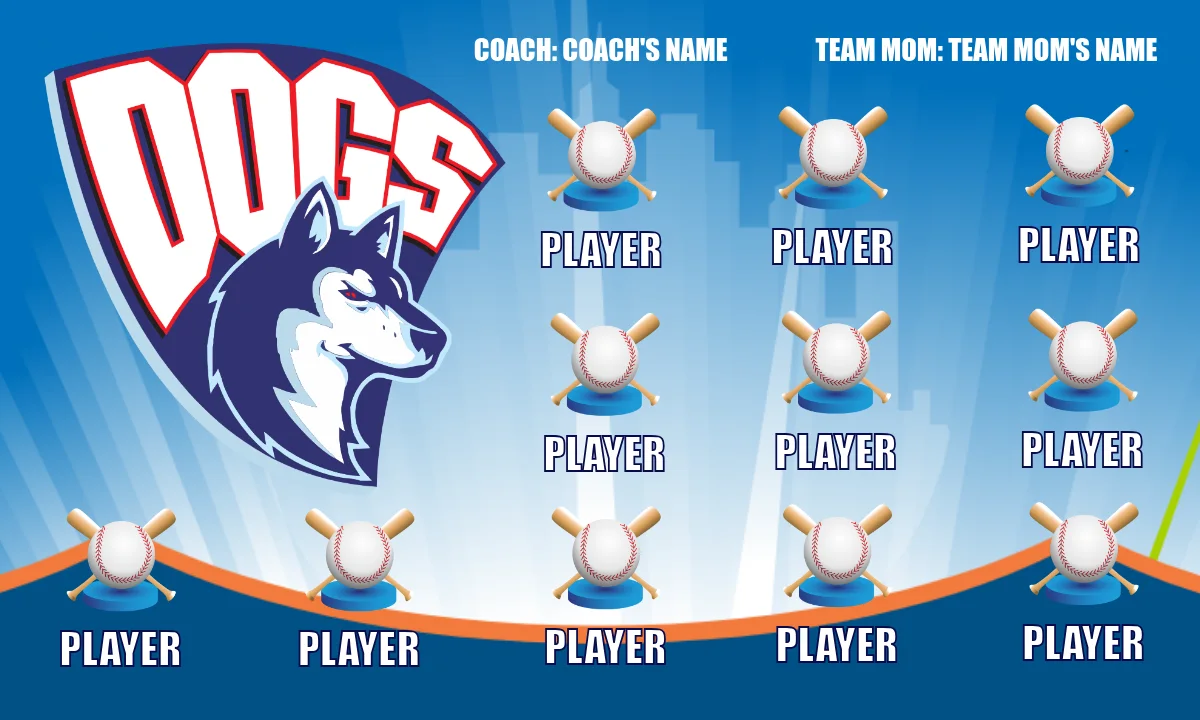 Dogs 3 Softball Banner