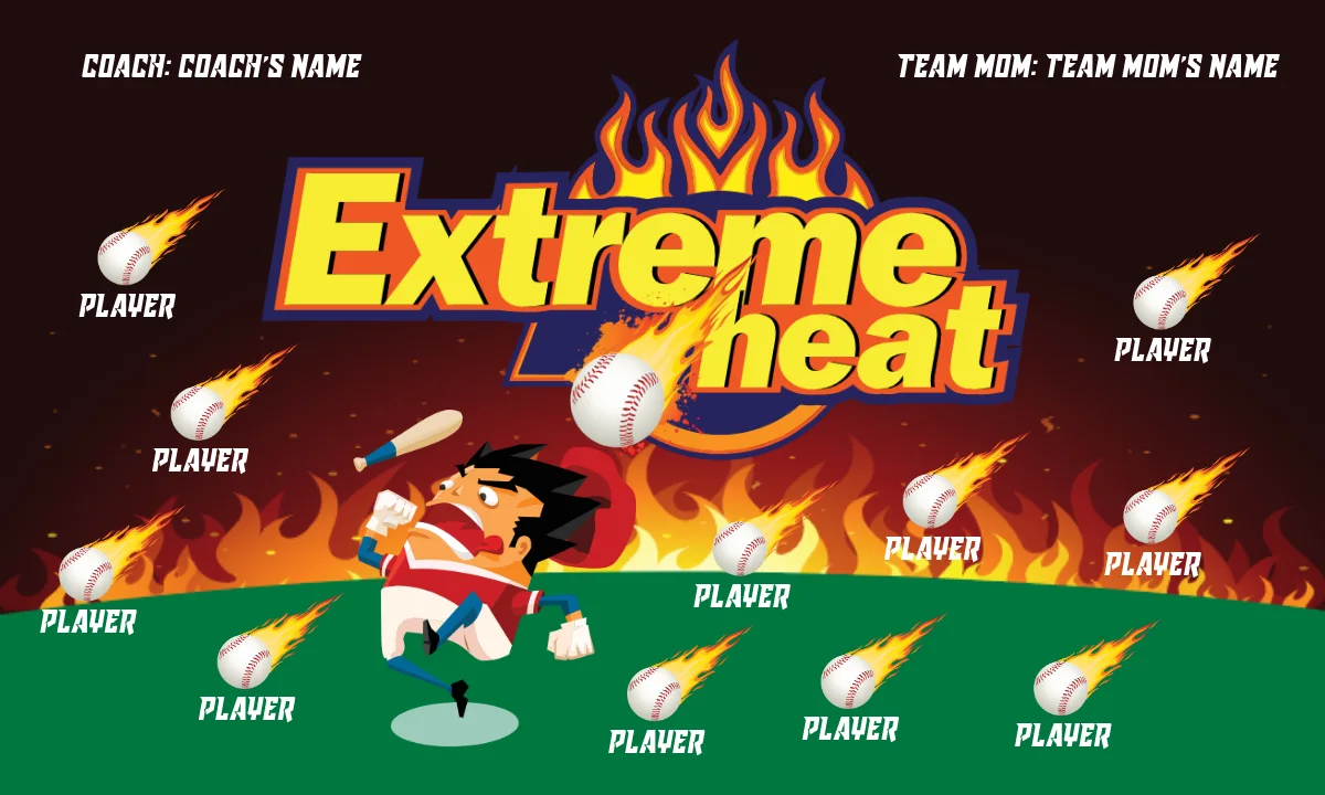 Extreme heat 3 Softball Banner-felt-softball-banners-picture