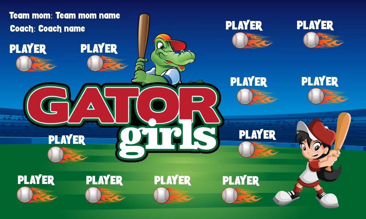 Gator Girls 1 Softball Banner-softball-banner-designs-picture