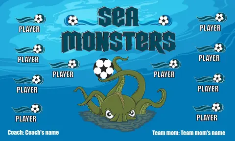 Sea Monsters 2 Soccer Banner,-youth-soccer-banners-picture
