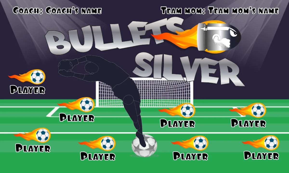 Bullets Silver Soccer Banner-soccer-team-banners-san-diego-picture