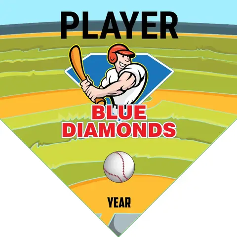 Blue Diamonds 1 Softball Banner-vintage-baseball-birthday-banner-images