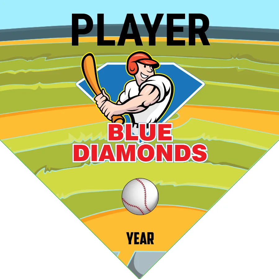 Blue Diamonds 1 Softball Banner-vintage-baseball-birthday-banner-images