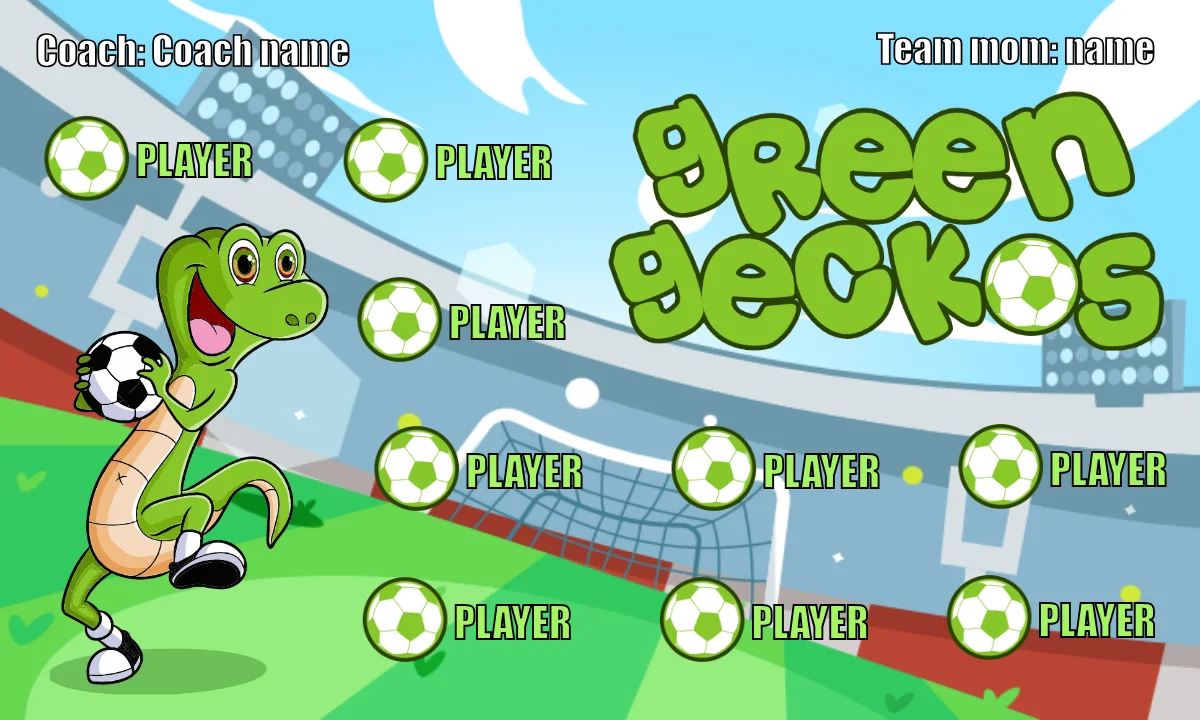Green Geckos Soccer Banner-soccer-banner-gallery-picture