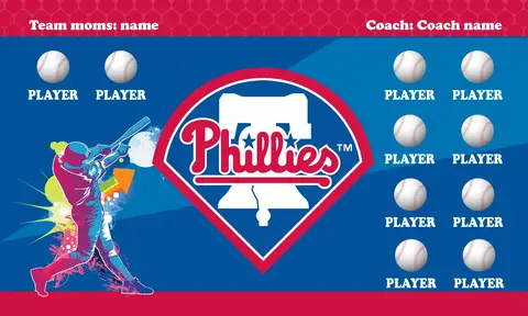 Phillies 4 Baseball Banner-baseball-banners-pasadena-tx-images