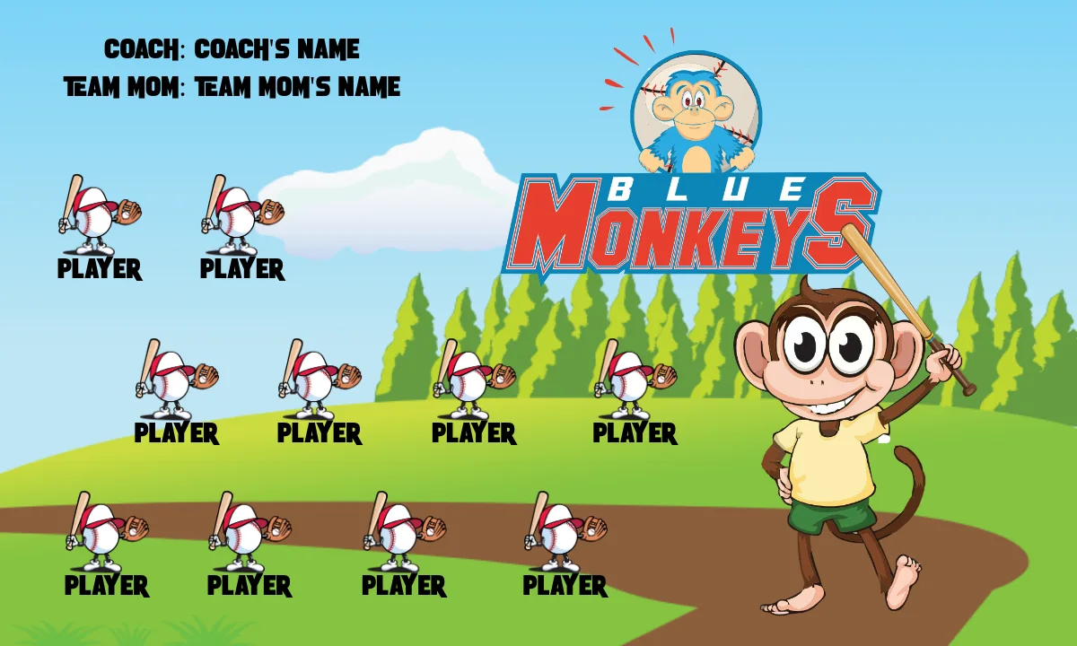Blue Monkeys 2 Softball Banner-softball-parade-banner-ideas-picture