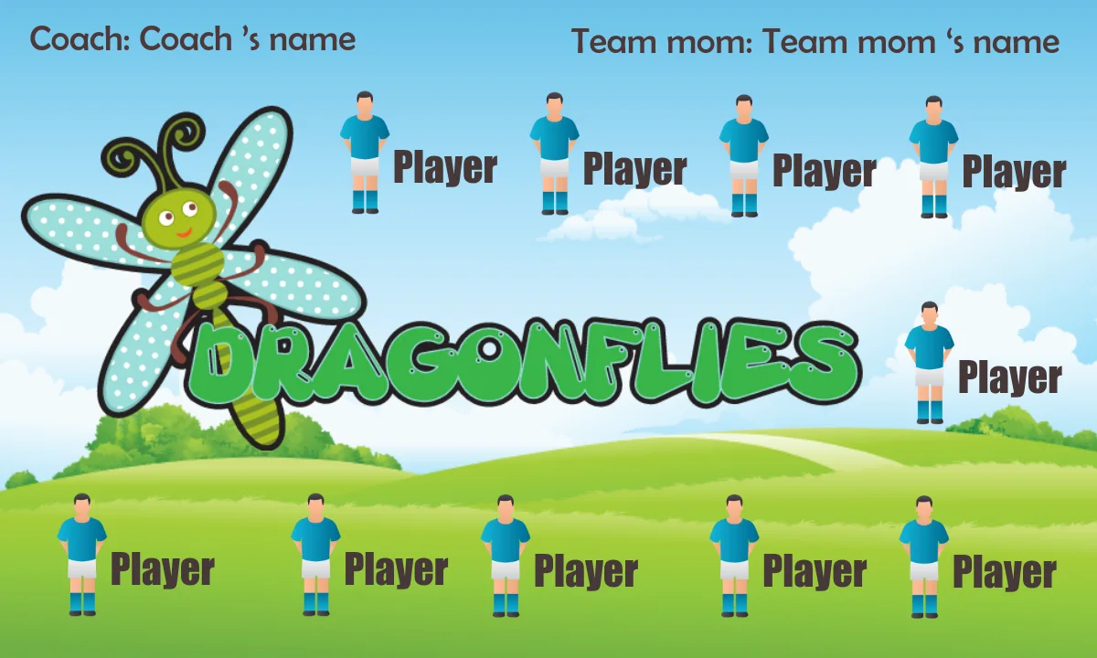 Dragonflies Soccer Bannersoccer-banner-stand-pvc