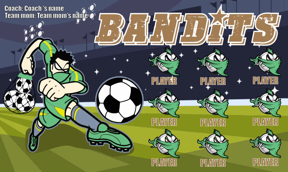 Bandits 5 Soccer Banner-soccer-field-banners-picture