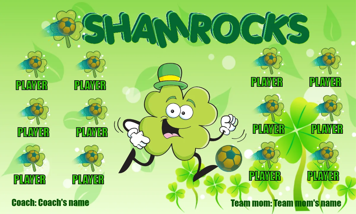 Shamrocks Soccer Banner-how-to-make-a-soccer-banner-stand