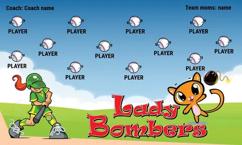 Lady Bombers 2 Softball Banner-softball-banner-quotes-picture