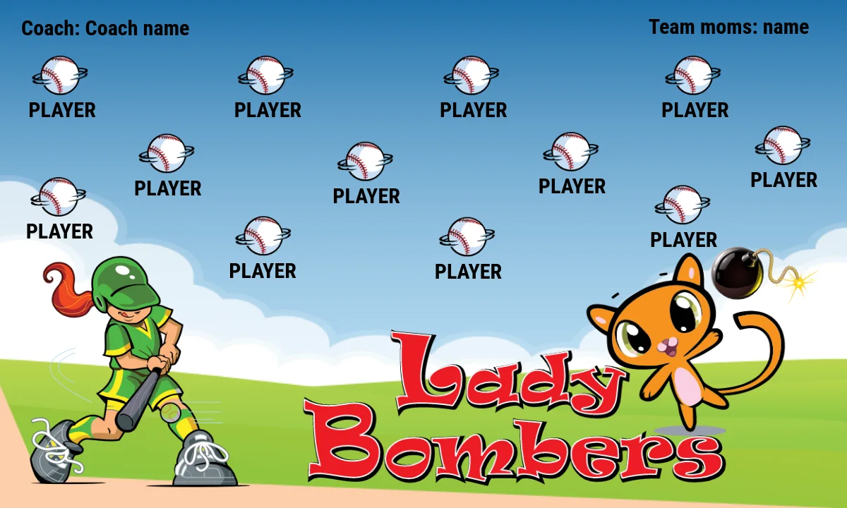 Lady Bombers 2 Softball Banner-softball-banner-quotes-picture