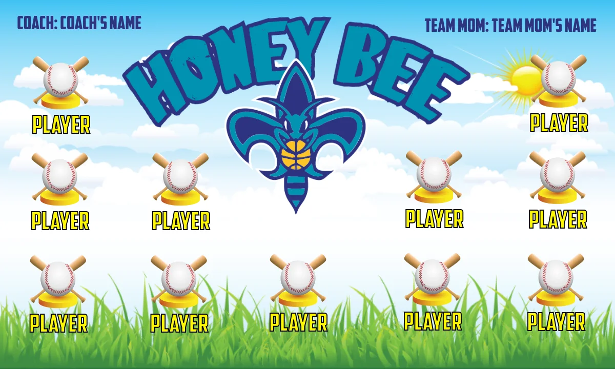 Honey Bee Softball Banner
