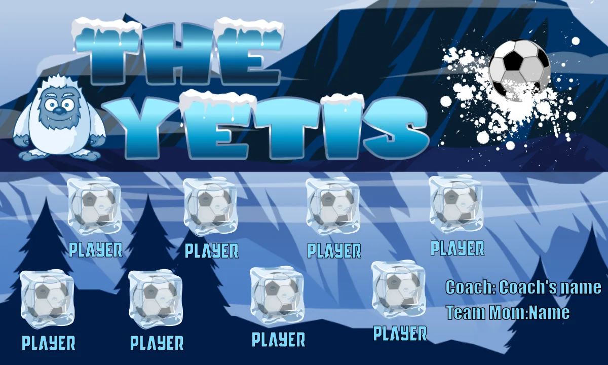 Yetis Soccer Banner,-soccer-team-banner-picture