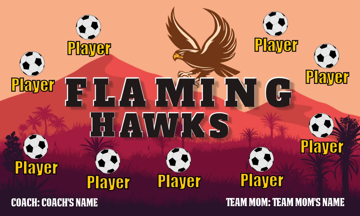 Hawks Flaming Soccer Banner-baseball-team-banner-ideas-images