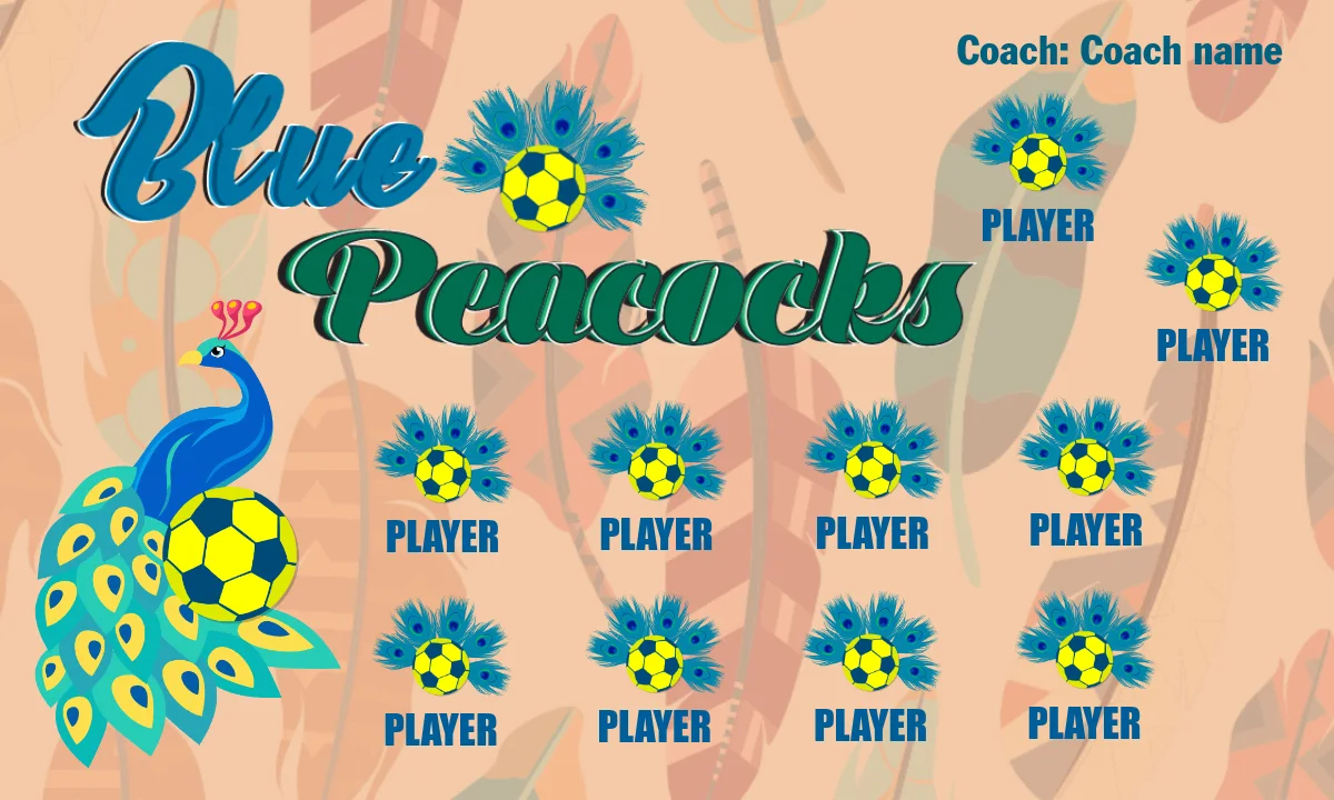 Peacocks Blue Soccer Banner-soccer-banner-san-diego