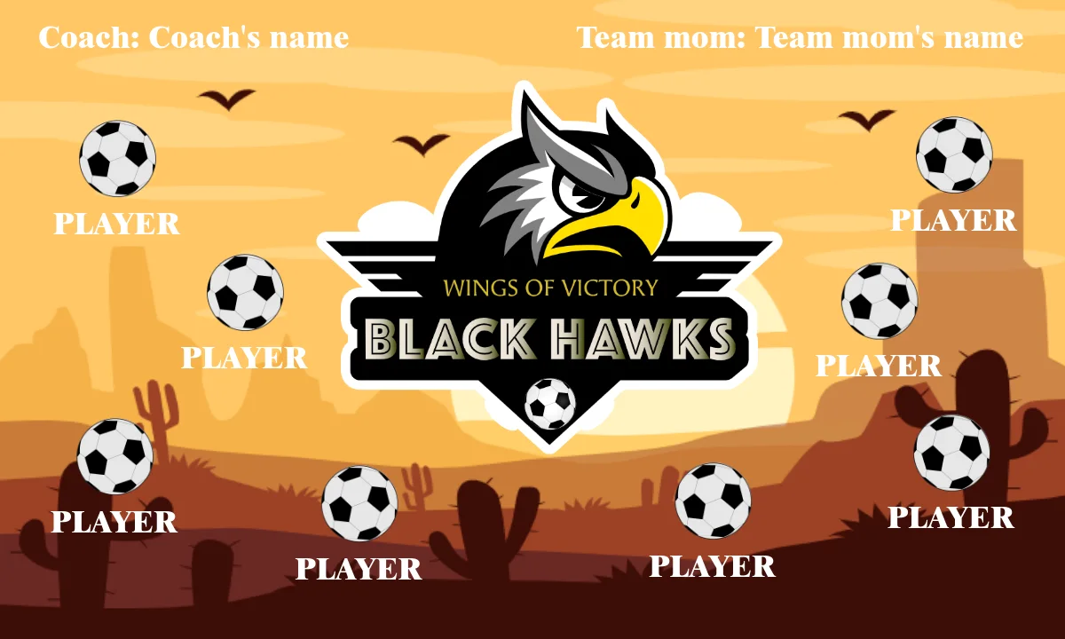 Black hawks Soccer Banner-soccer-banners-and-flags-picture