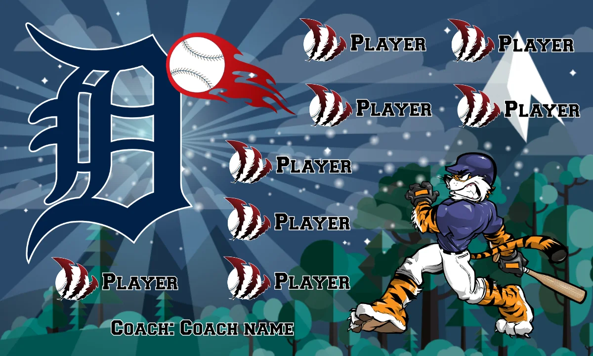 Detroit 2 Baseball Banner-softball-banner-cost-picture