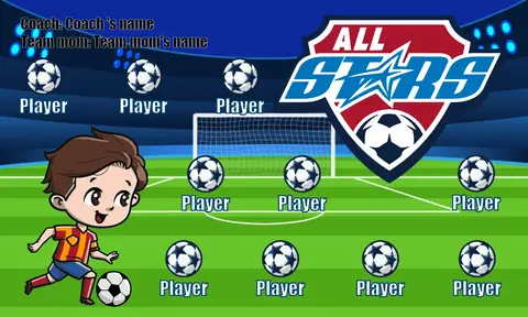 All Stars 2 Soccer Banner-soccer-banner-felt-picture