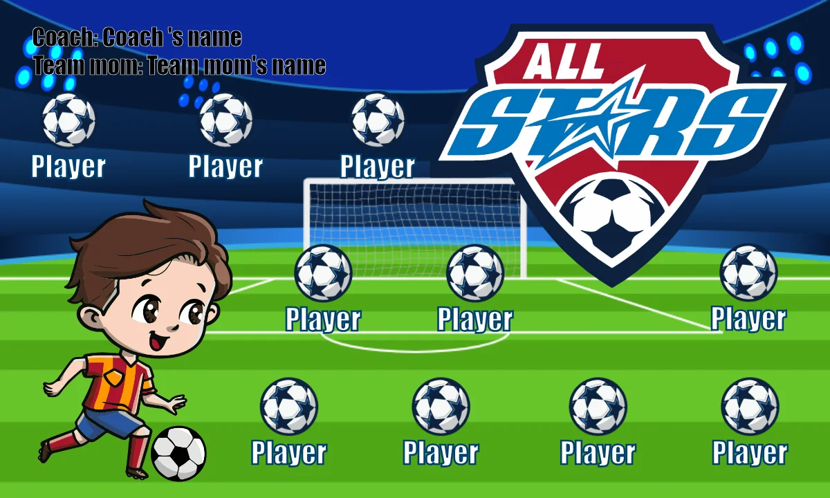 All Stars 2 Soccer Banner-soccer-banner-felt-picture