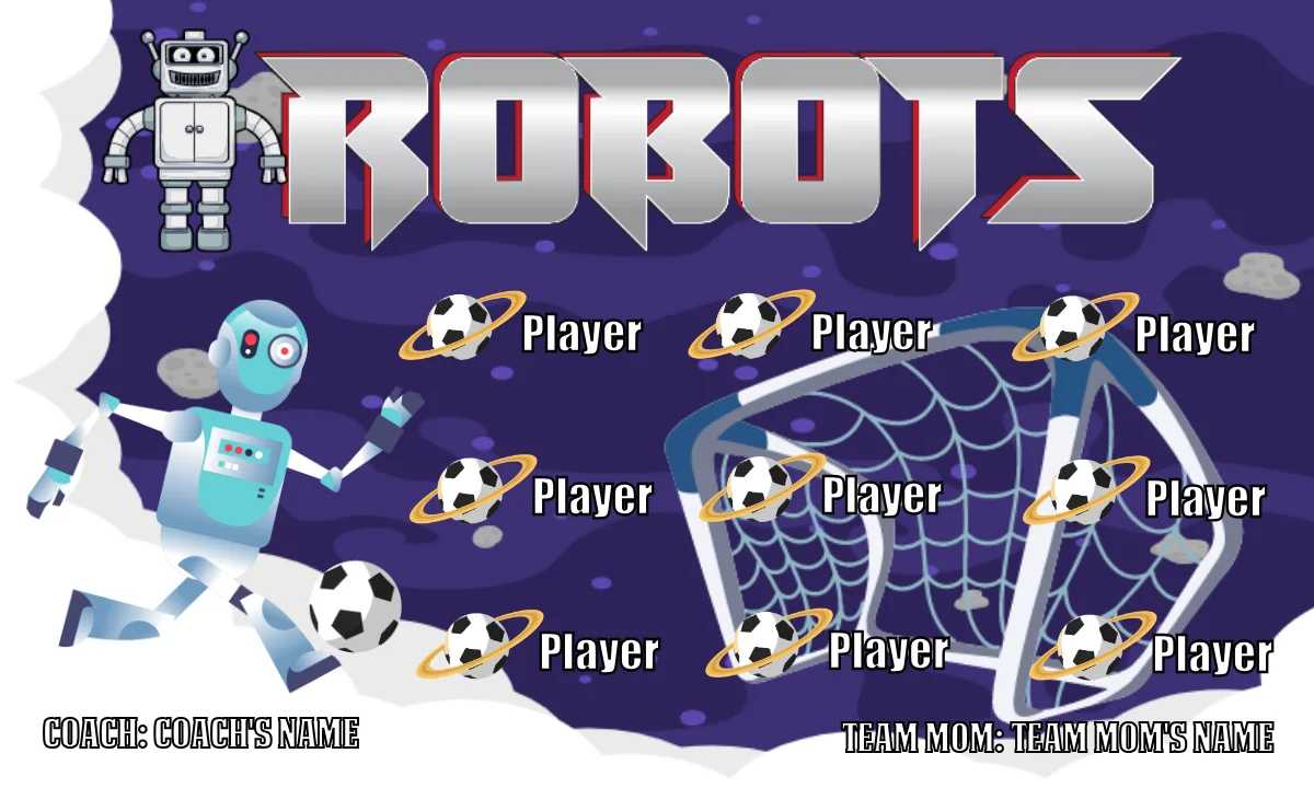 Robots 2 Soccer Banner-soccer-banner-pole-kit
