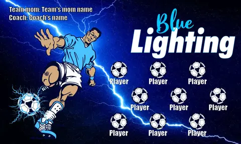 Blue Lighting Soccer Banner-soccer-banner-stand-picture