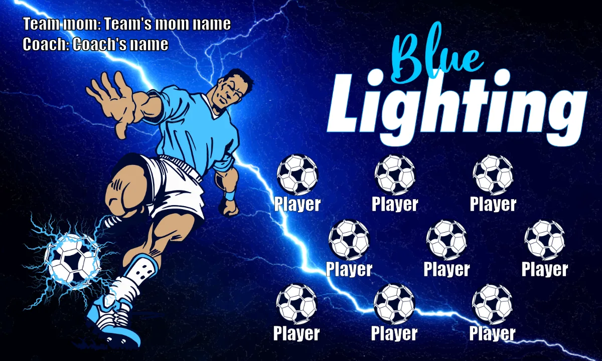 Blue Lighting Soccer Banner-soccer-banner-stand-picture
