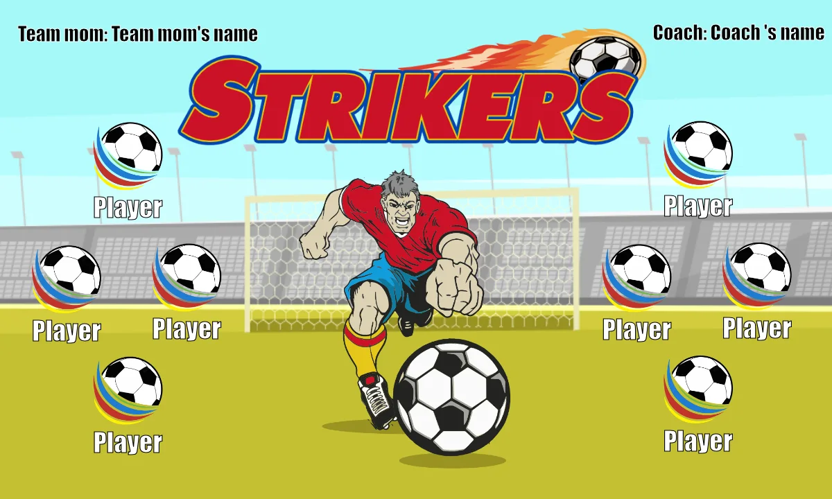 Strikers 1 Soccer Banner-soccer-party-banner-picture