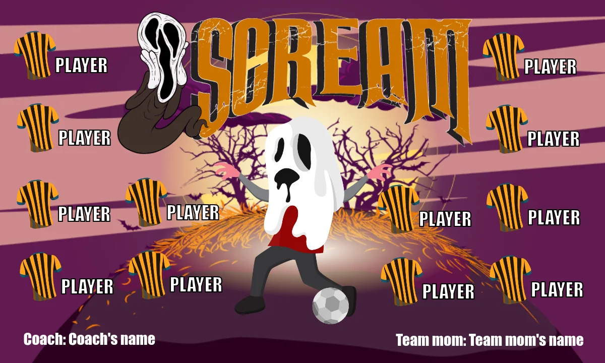 Scream Soccer Banner-how-to-make-a-soccer-banner-stand