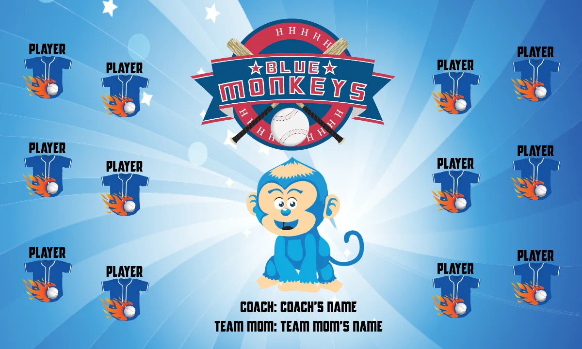 Blue Monkeys Softball Banner-custom-softball-banner-picture