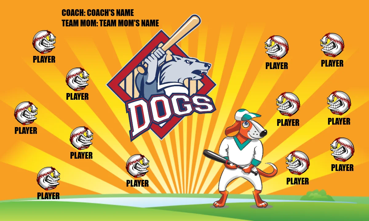 Dog1 Softball Banner-airbrushed-softball-banners-picture