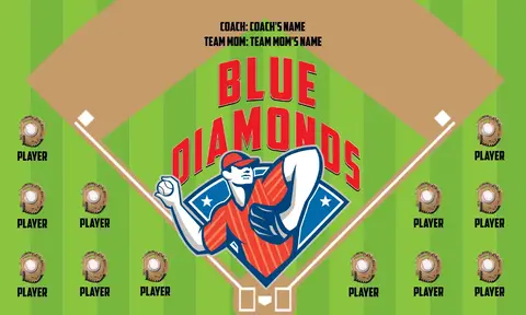 Blue Diamonds 2 Softball Banner-custom-softball-team-banners-picture